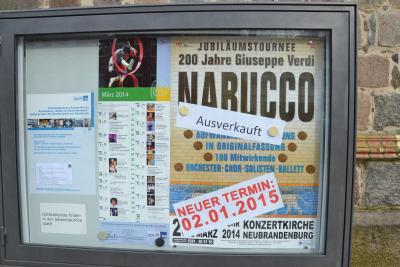 VYPRODAN� P�EDSTAVEN� VERDIHO OPERY �NABUCCO� v NEUBRANDENBURG