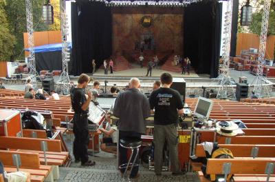 AIDA open air opera letn� kino �st� nad Labem 2.9.2004 - sv�teln� re�ie